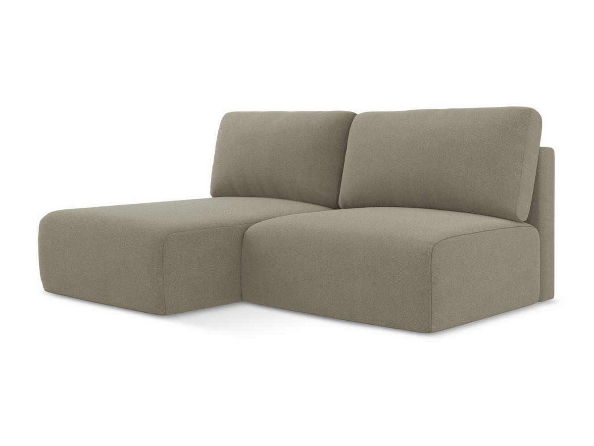 ECKSOFA mit Schlaffunktion links Strukturstoff Stoff Beige - Beige/Schwarz, Kunststoff/Textil (149/210cm) - Makamii
