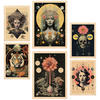 POSTER Set Mit 6 Mystischen Esoterischen A3 & A4 Rahmen Aus Hellem Holz - Beige, Papier (29/3cm) - Nacnic