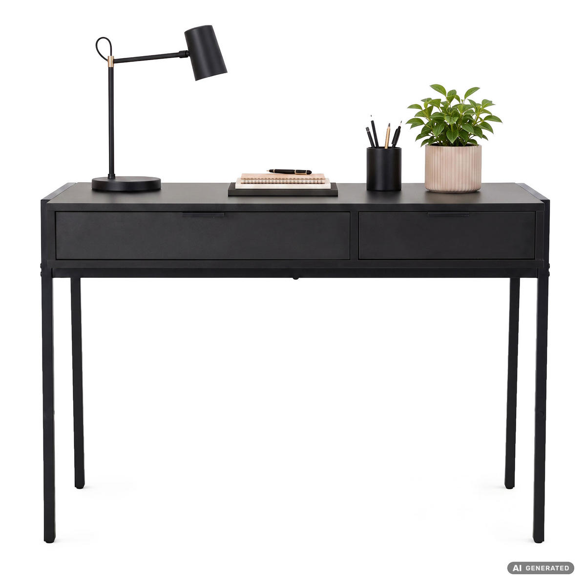 SCHREIBTISCH ZENTIA 100 cm Schwarz - Schwarz, Holzwerkstoff (100/45/80.5cm) - Akord