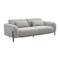 SOFA 3-Sitzer mit verstellbarer Rückenlehne - Stoff Hellgrau - ARAVIO - Hellgrau, Textil (102/100/210cm) - Vente-Unique