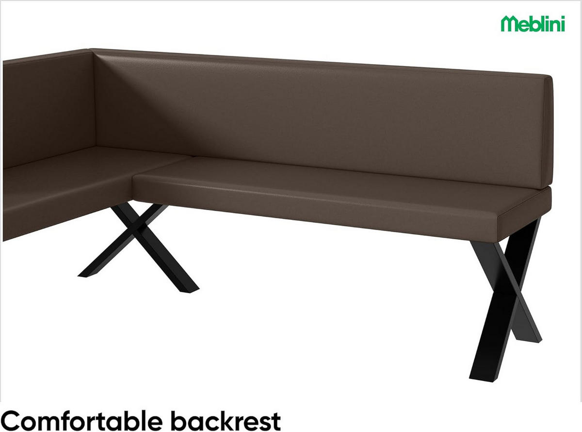 ECKBANK TONI_X - Braun, Leder (128/168cm) - Meblini