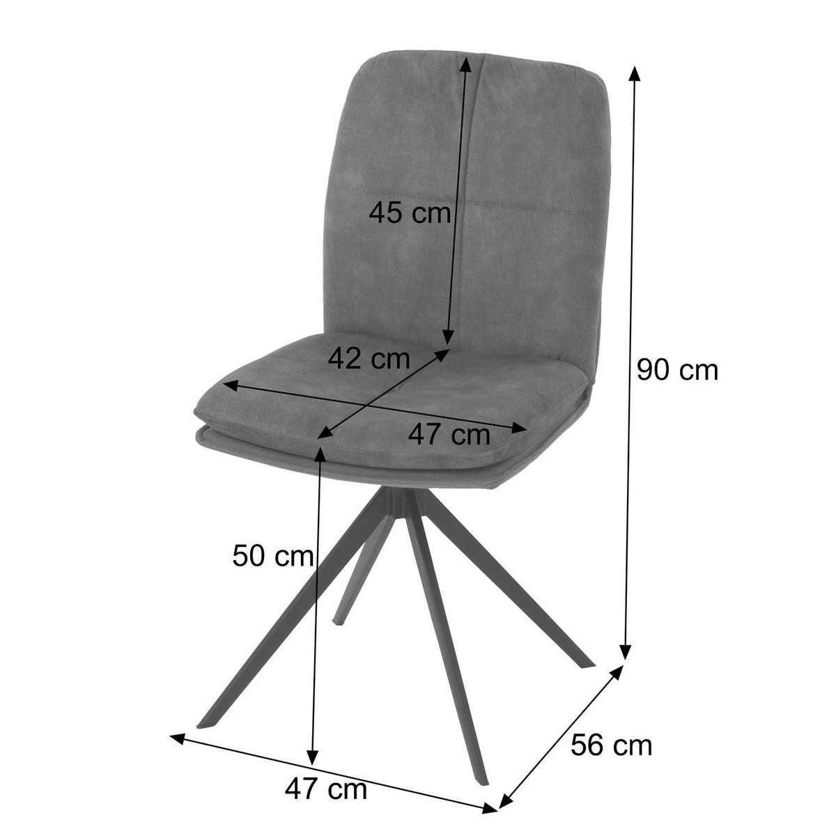 ESSZIMMERSTUHL Anthrazit 6er-Set - Anthrazit, Textil (47/90/56cm) - MCW