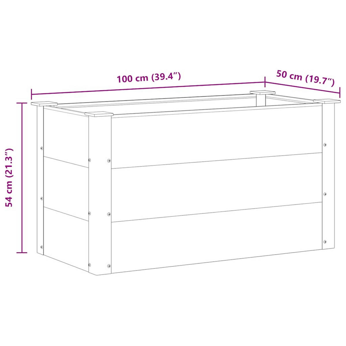 GARTEN-HOCHBEET Wpc 100/50/54 Cm Grau - Grau, Holzwerkstoff (50/54/100cm) - vidaXL