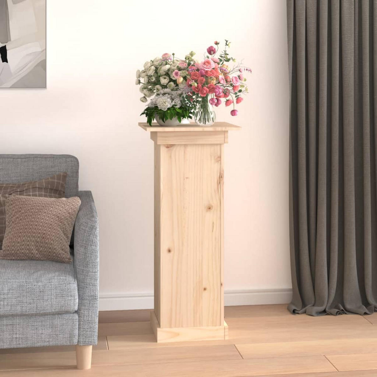 BLUMENSTÄNDER 40/40/90 Cm Massivholz Kiefer - Braun, Holz (40/40cm) - vidaXL