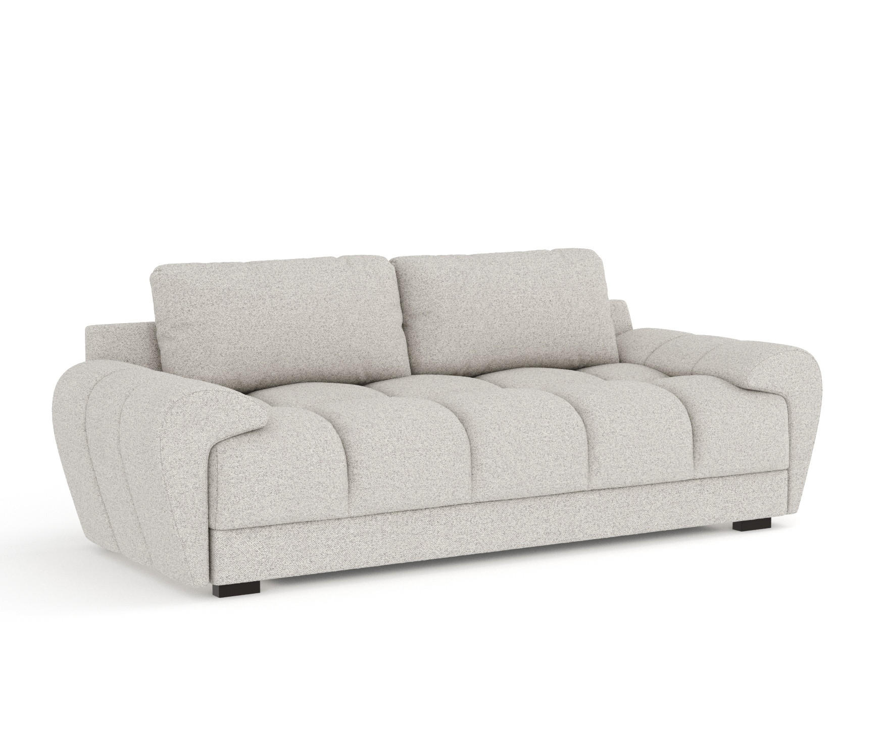 3-SITZER SOFA Peebles Beige Webstoff - Beige/Schwarz, Holz/Holzwerkstoff (244/90/101cm) - Maison de Reve