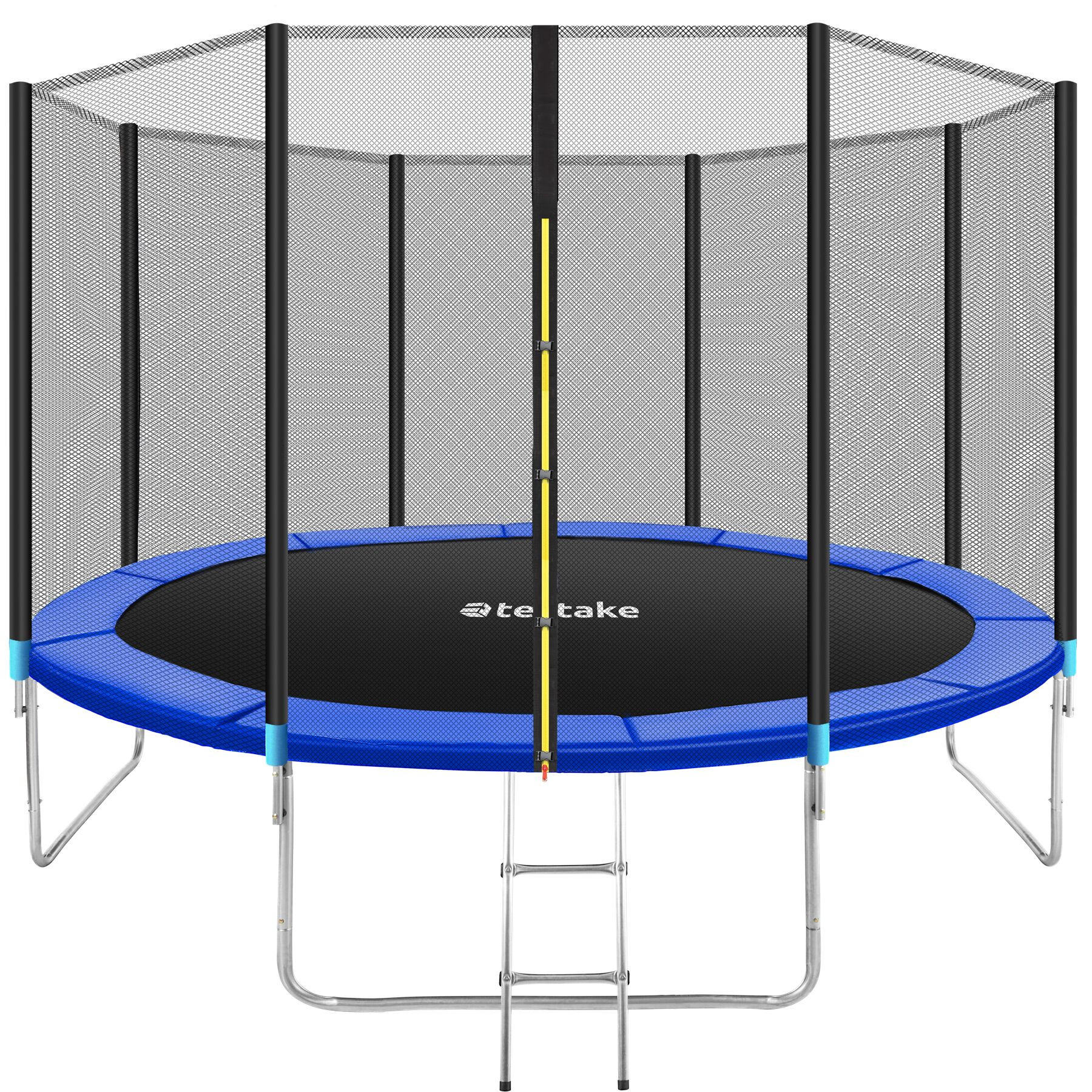 TRAMPOLIN Garfunky,inklusive Einstiegsleiter,schwarz/blau - Blau/Schwarz, Metall (396/260/396cm) - tectake