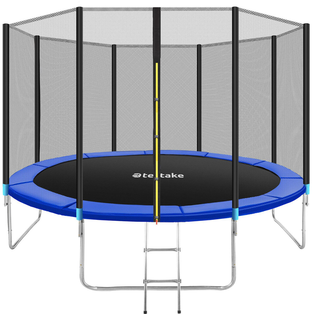 TRAMPOLIN Garfunky,inklusive Einstiegsleiter,schwarz/blau - Blau/Schwarz, Metall (396/260/396cm) - tectake