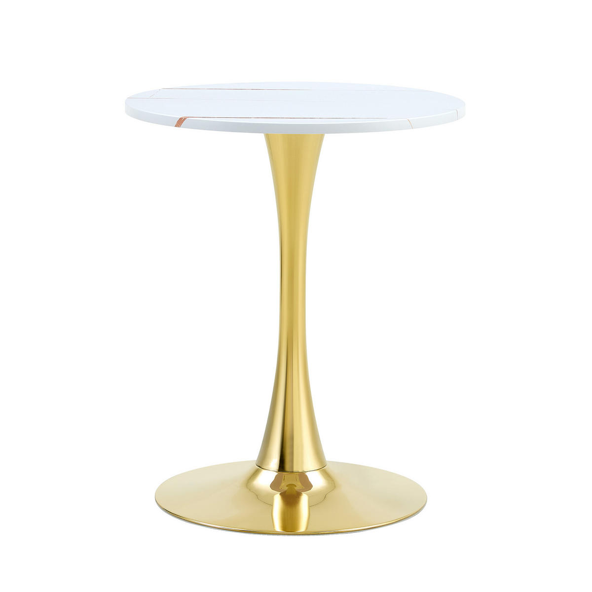 BEISTELLTISCH rund 60/72 cm in Weiß und Gold mit MDF-Platte - Weiß, Holzwerkstoff (60/60/72cm) - BEAOK