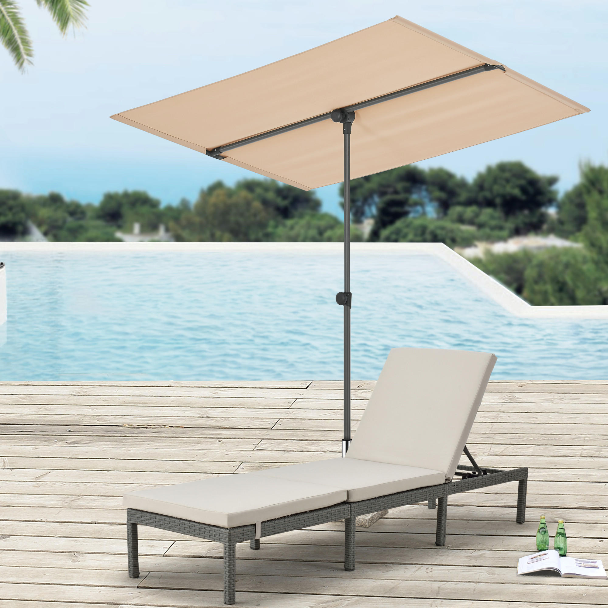 SONNENSCHIRM Carsoli - Sandfarben, Textil/Metall (180/130cm) - pro.tec