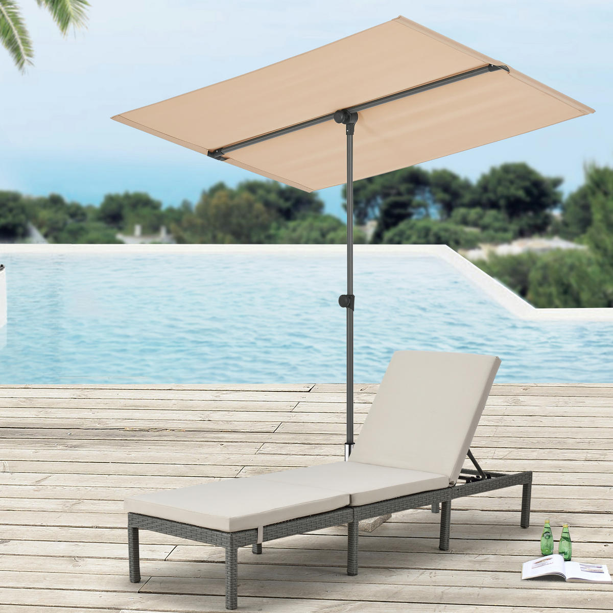 SONNENSCHIRM Carsoli - Sandfarben, Textil/Metall (180/130cm) - pro.tec