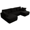 WOHNLANDSCHAFT CUBO U Schwarz Boucle - Schwarz, Kunststoff/Textil (370/100/187cm) - MKS