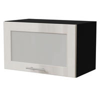 KLAPPHÄNGESCHRANK Brerra W4BS/60 Schwarz / RAL 9001 creme Hochglanz 60 / 32,5 / 36cm - Creme/Schwarz, Holz/Holzwerkstoff (60/36/32.5cm) - Feldmann-Wohnen