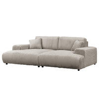 BIGSOFA - Schwarz/Grau, Kunststoff/Textil (237/79/144cm) - home24