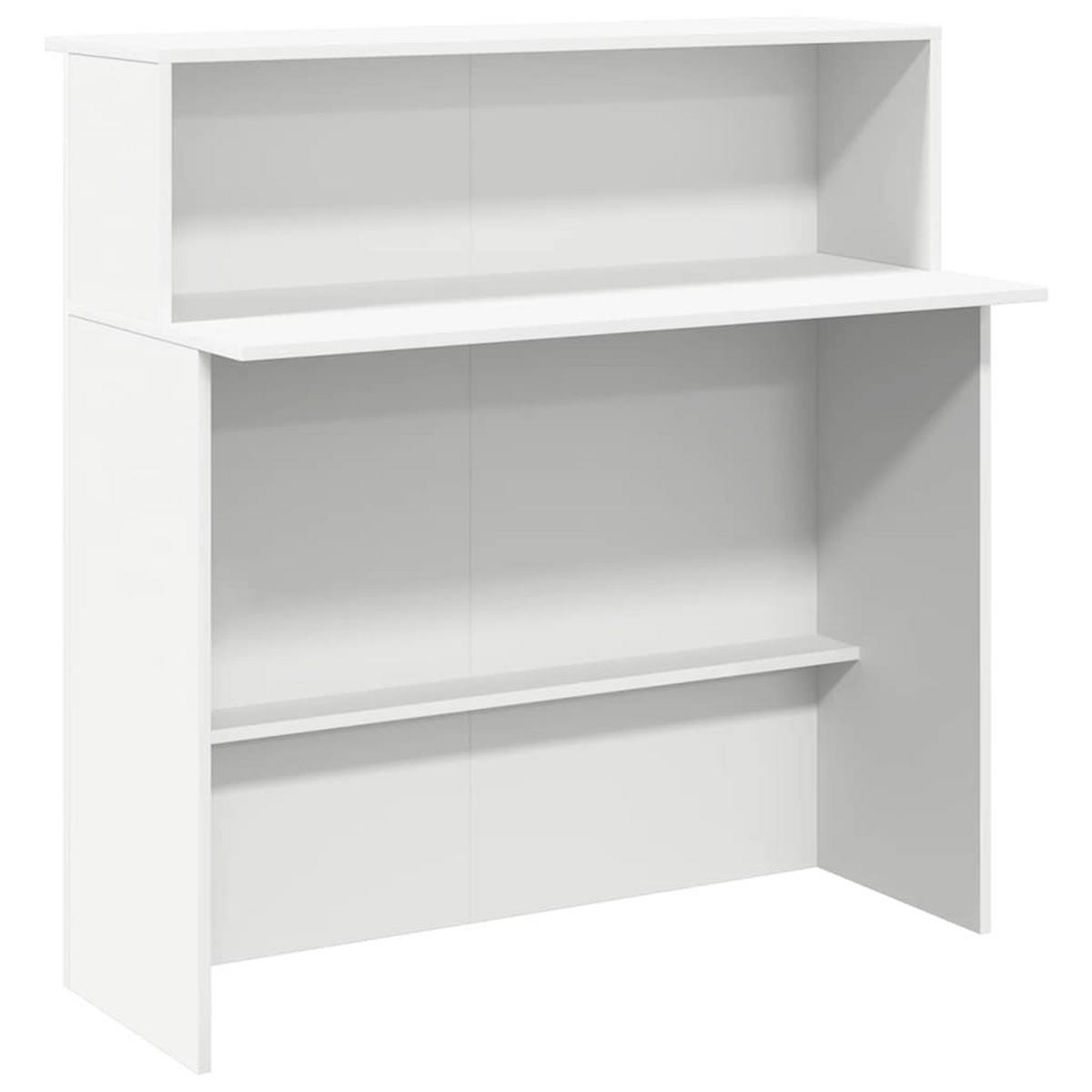 EMPFANGSTHEKE mit 2 Tischplatte 100/50/103,5 cm aus Holzwerkstoff Weiß - Weiß, Holz (50/100/103.5cm) - vidaXL