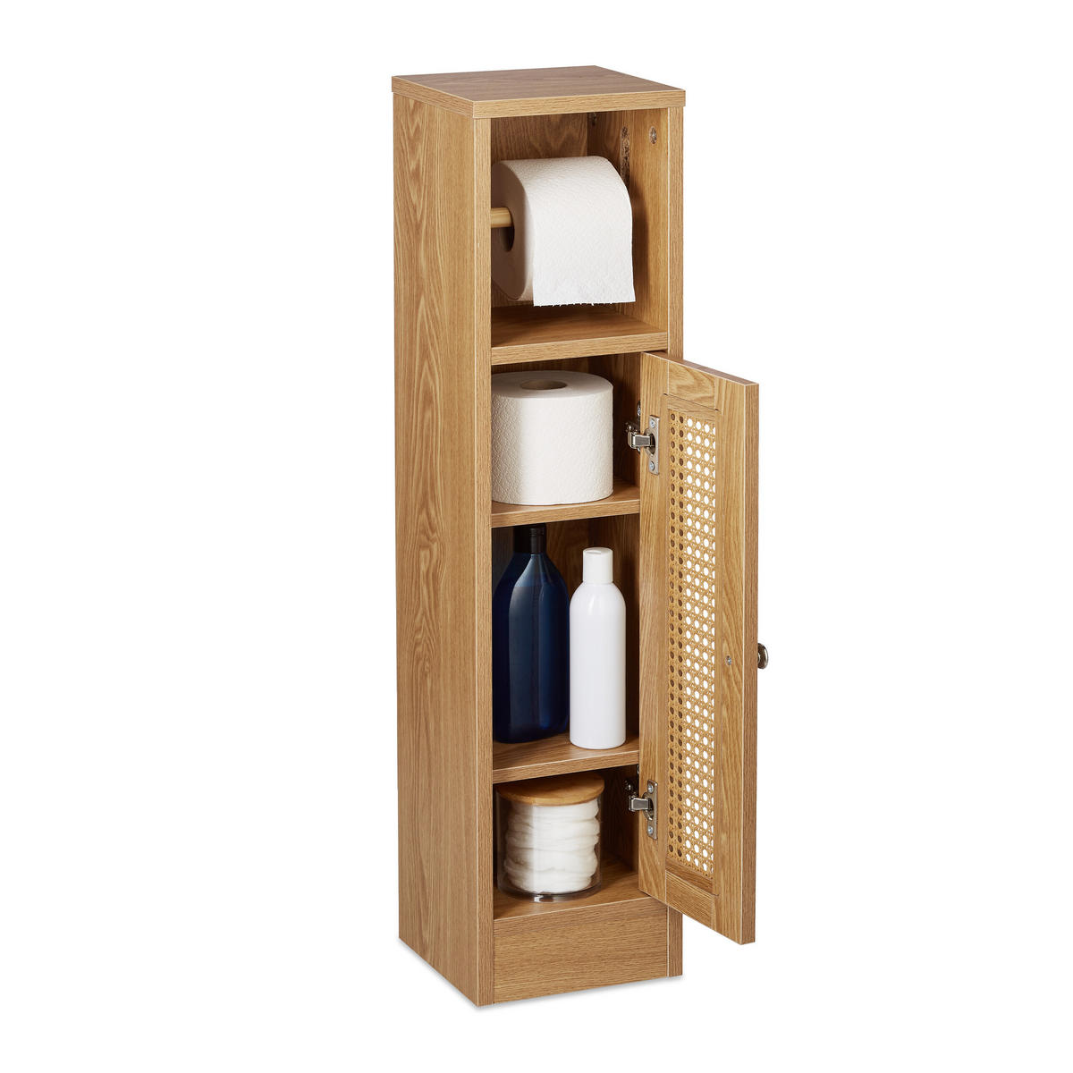 TOILETTENPAPIERHALTER - Hellbraun, Holzwerkstoff/Kunststoff (20.5/80/21cm) - Relaxdays