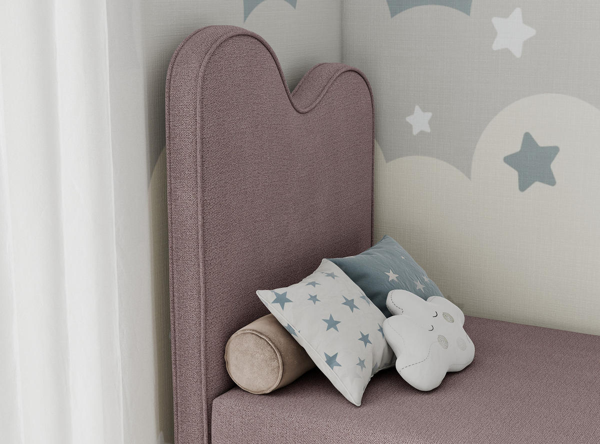 BOXBETT FLOW 90/180 Rosa Struktur - H3 - Rosa, Holz/Textil (90/180cm) - MKS