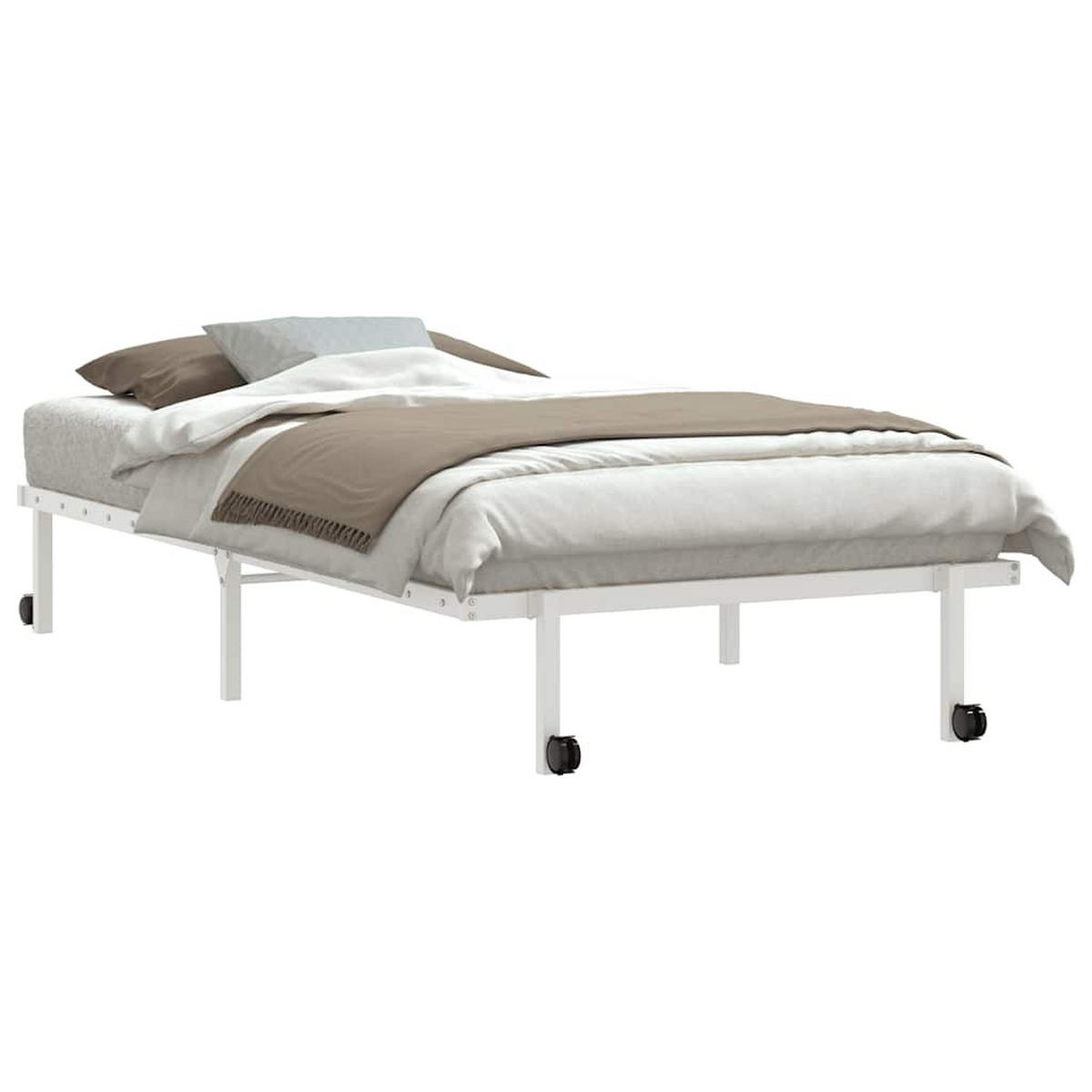 BETTGESTELL Zusammenklappbar 222/104.5/30 cm Weiß Stahl - Weiß, Metall (100/200cm) - vidaXL