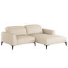 1,5-SITZER ECKSOFA mit Longchair - Beige/Schwarz, Textil/Metall (232/180cm) - home24