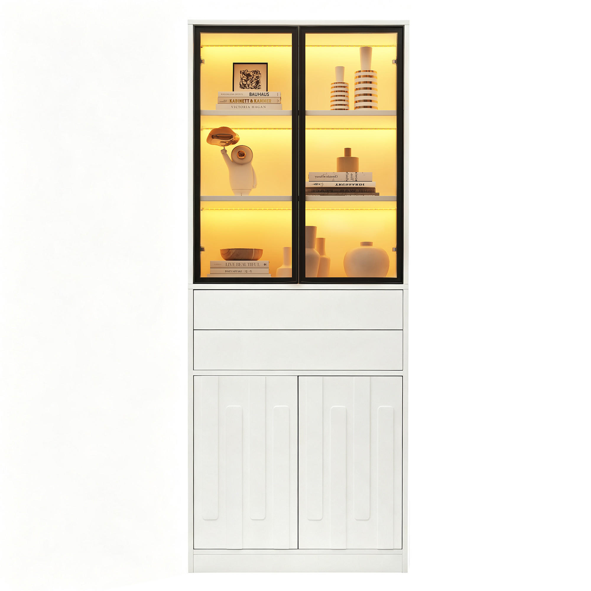 Flieks Vitrine Weiß 70x180x34 cm