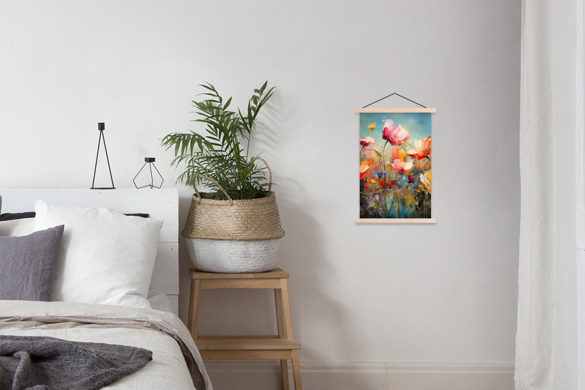 POSTER Blumen - Aquarell - Kunst - Botanisch - Natur 40x60 cm - Orange, Textil (40/60/0.15cm) - MuchoWow