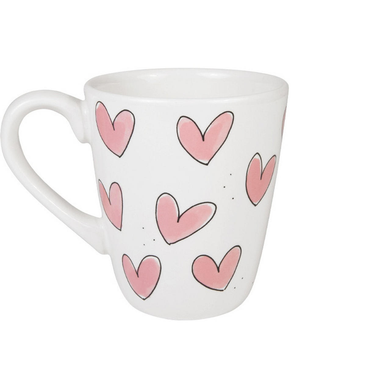 BECHER Rosa Herzen in Rosa - 350 ml - Multicolor, Keramik (0.35L) - Blond Amsterdam