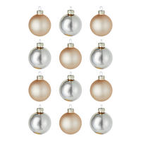 CHRISTBAUMKUGEL (12er-Set) Hang On Kugel Ø6cm - Champagner, Glas (6/6/6cm) - Butlers