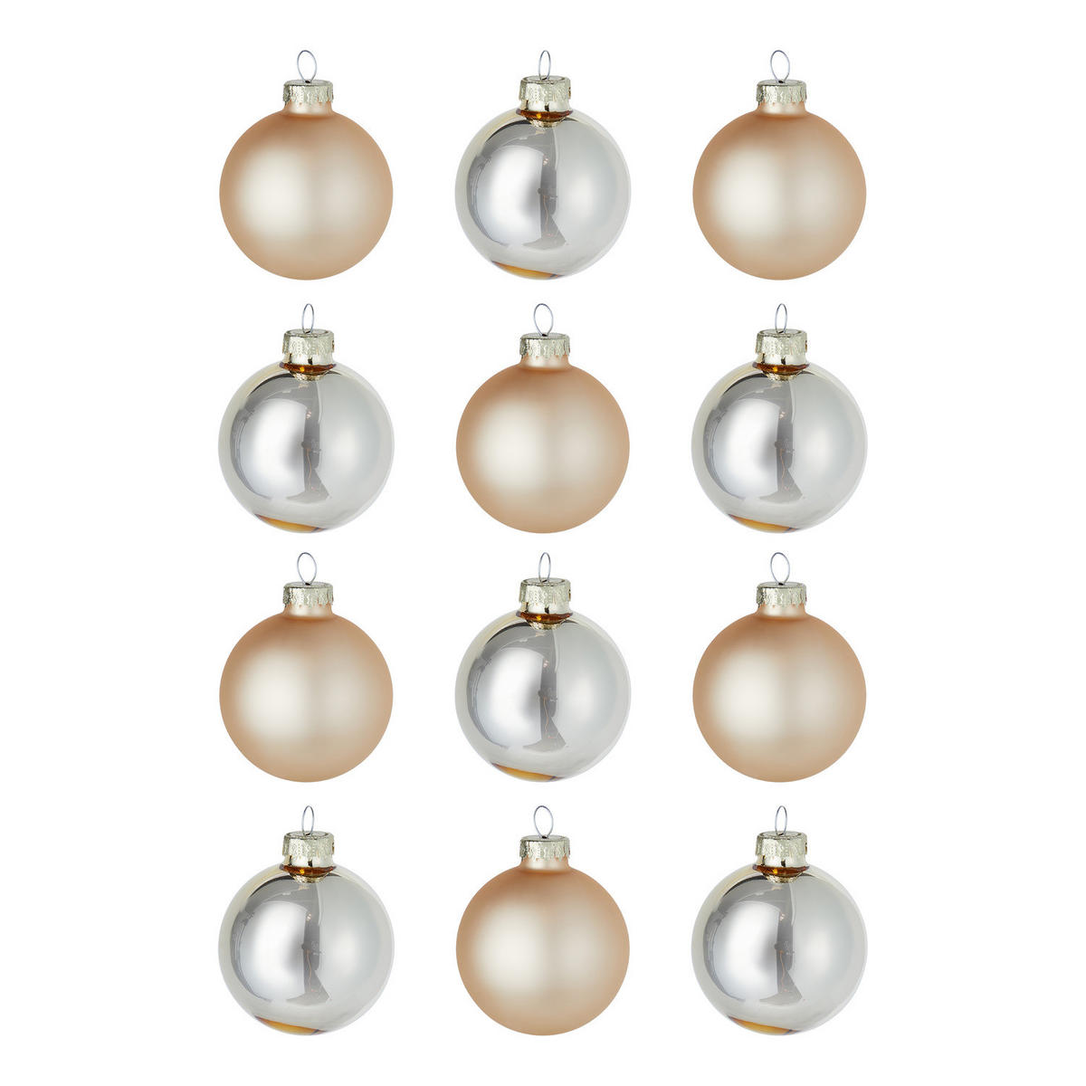 CHRISTBAUMKUGEL (12er-Set) Hang On Kugel Ø6cm - Champagner, Glas (6/6/6cm) - Butlers