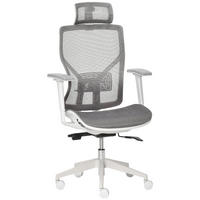 BÜROSTUHL DE-05107 Ergonomisch, 3D-Armlehnen, Kopfstütze & höhenverstellbar Grau - Grau, Kunststoff (65/128/67cm) - ComfortXL