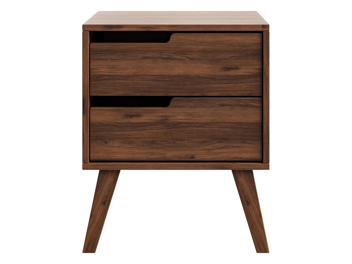 NACHTTISCH Nordelo 2S, Seite: Links - Nussbaumfarben, Holz/Holzwerkstoff (45/55/35cm) - MIRJAN24