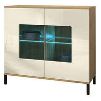 KOMMODE Grömitz Creme Hochglanz - Creme, Holzwerkstoff (92.5/83.5/35cm) - Vladon