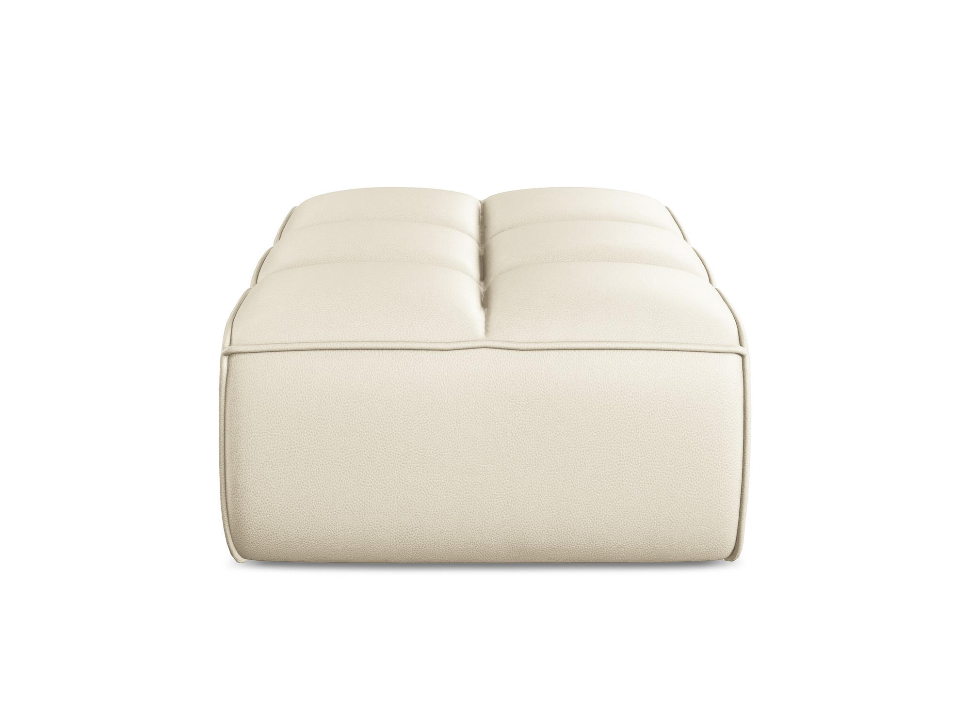POUF Kunstleder Beige - Beige/Creme, Leder/Kunststoff (80/43/93cm) - Makamii