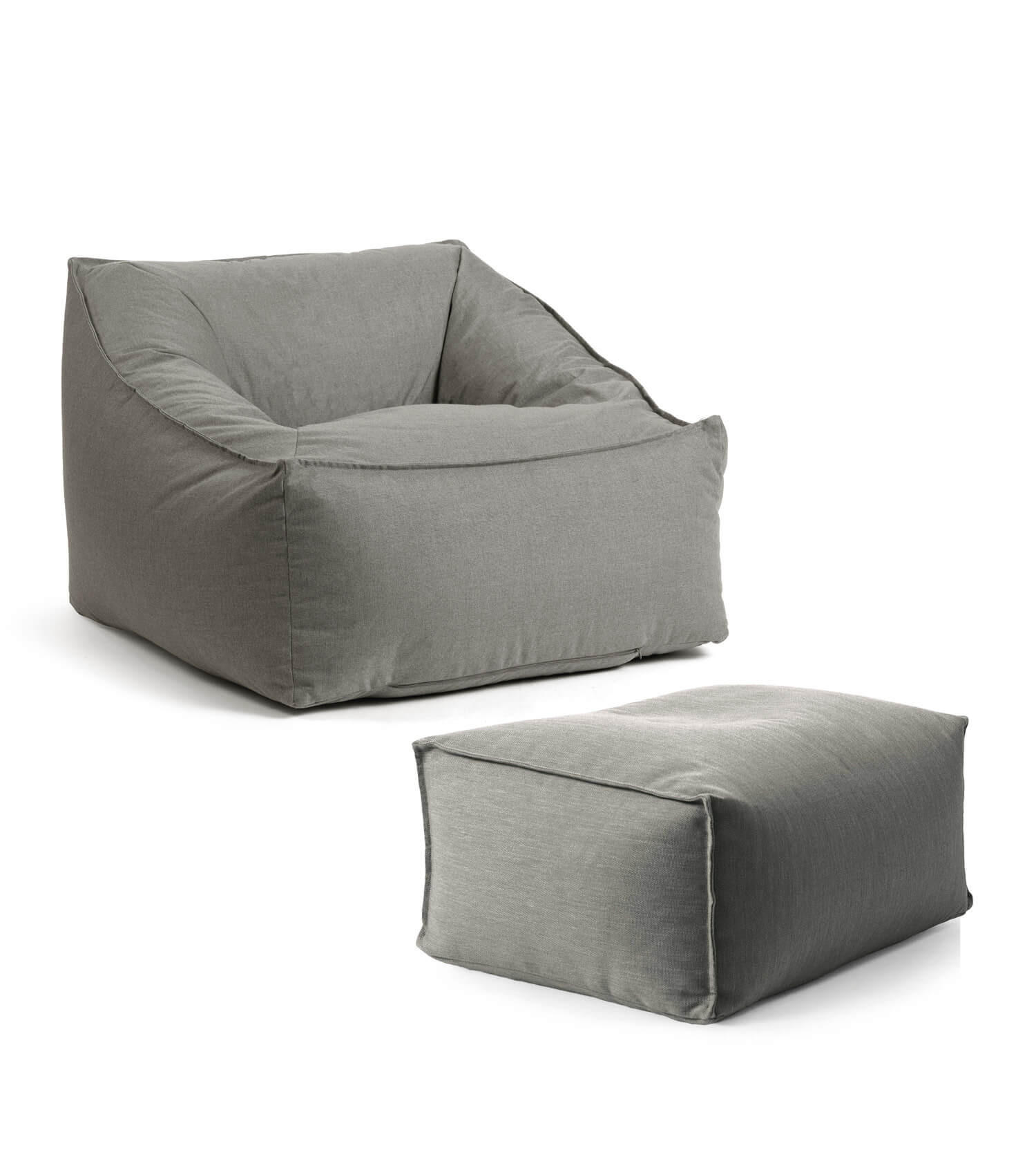 SITZSACK Der Sunnyboy mit Hocker - Dunkelgrau, Textil (80/60/83cm) - Mokebo