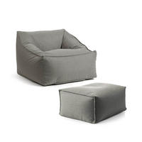 SITZSACK Der Sunnyboy mit Hocker - Dunkelgrau, Textil (80/60/83cm) - Mokebo