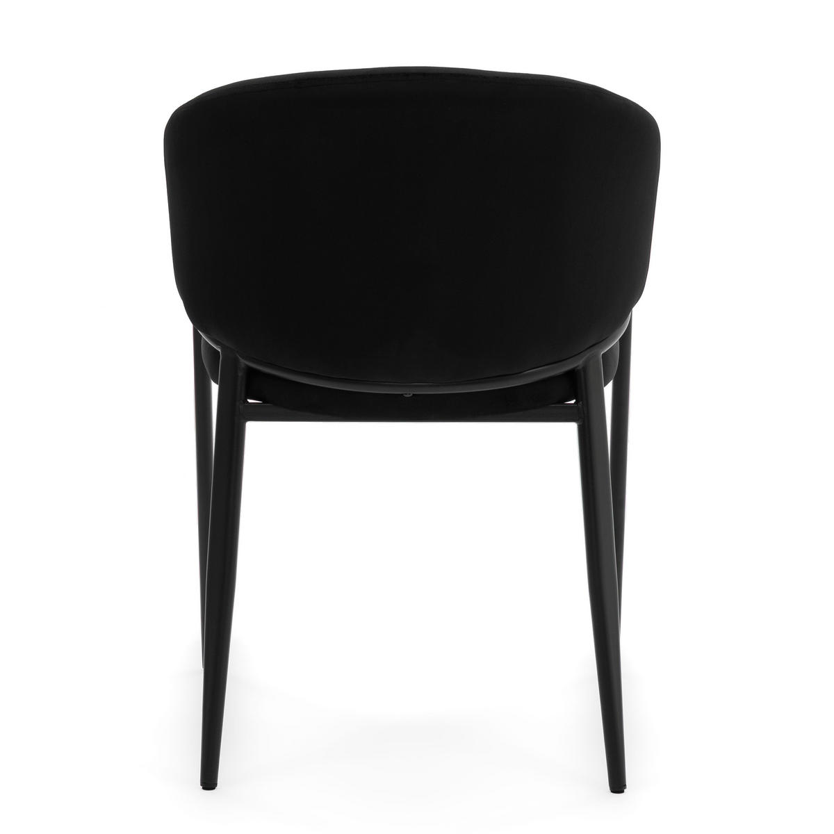 STUHL BUENO gespolsterter - schwarz - Glamour Velour Samt - Schwarz, Textil/Metall (57/81/59cm) - NEW HOME