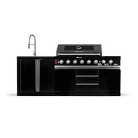 OUTDOOR-KÜCHE BLACKBACK S3 - Schwarz Hochglanz, Metall (230/90/58cm) - Goriller