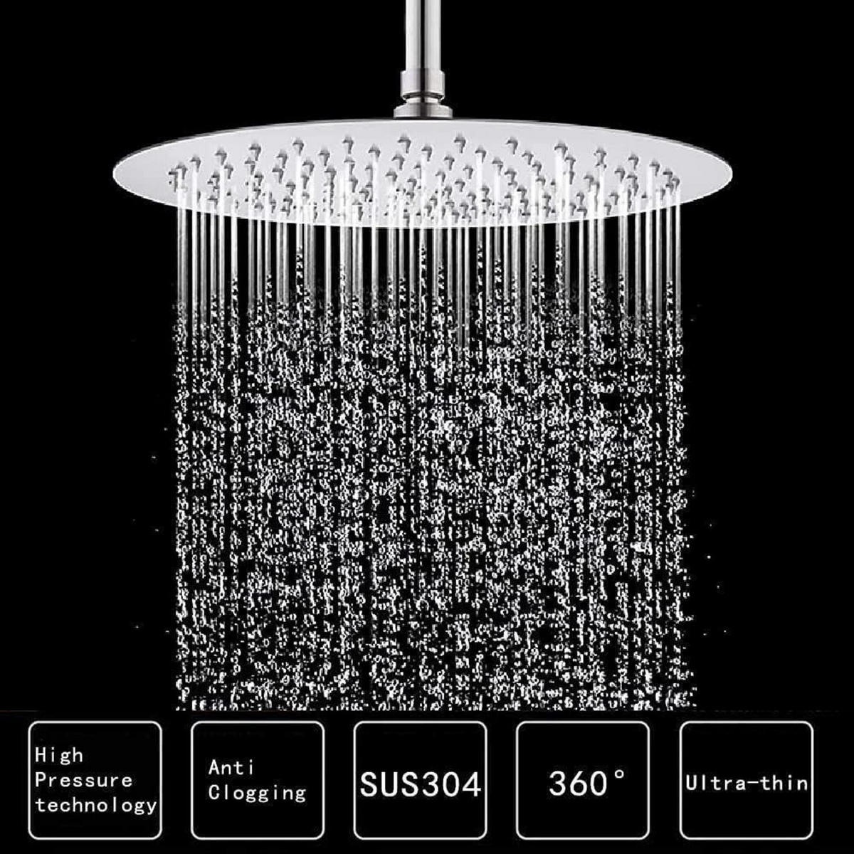 DUSCHKOPF Regendusche 20 cm Rund Edelstahl Chrom - Silberfarben, Metall (20/12.7/20cm)