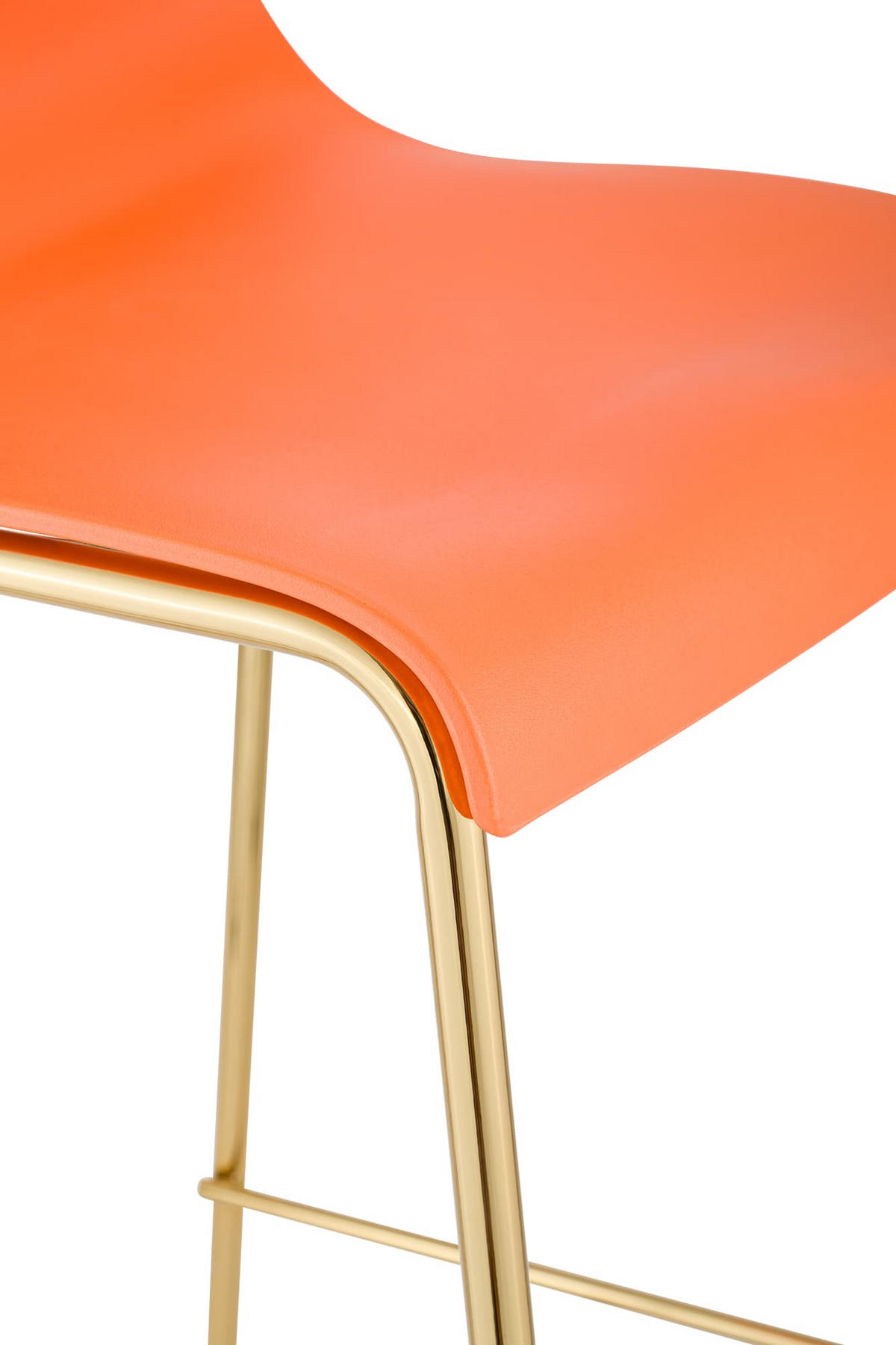 BARHOCKER Kunststoff Orange - Goldfarben/Orange, Kunststoff/Metall (43/100/48cm) - CLP