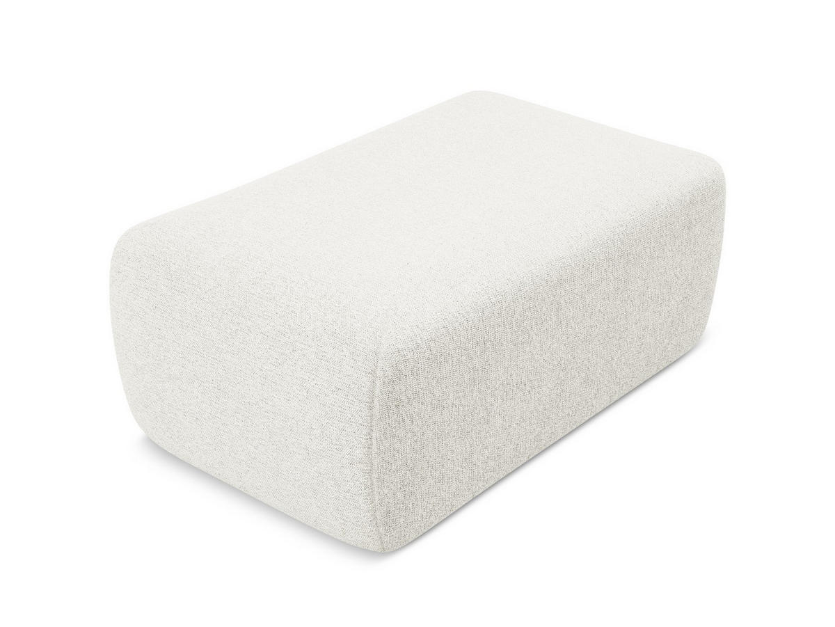 POUF Chenille Stoff Weiß - Schwarz/Weiß, Kunststoff/Textil (102/40/62cm) - Makamii