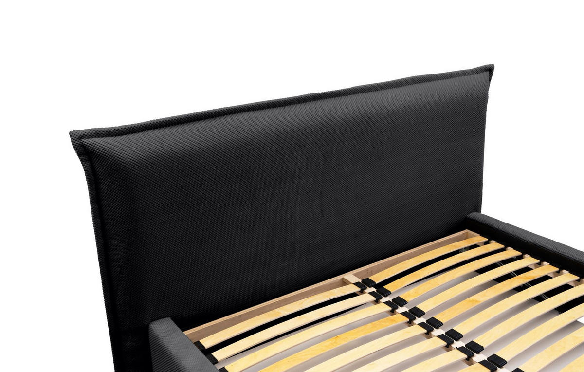 POLSTERBETT Amada In Pop - Schwarz, Holzwerkstoff/Textil (180/200cm) - Fun Möbel