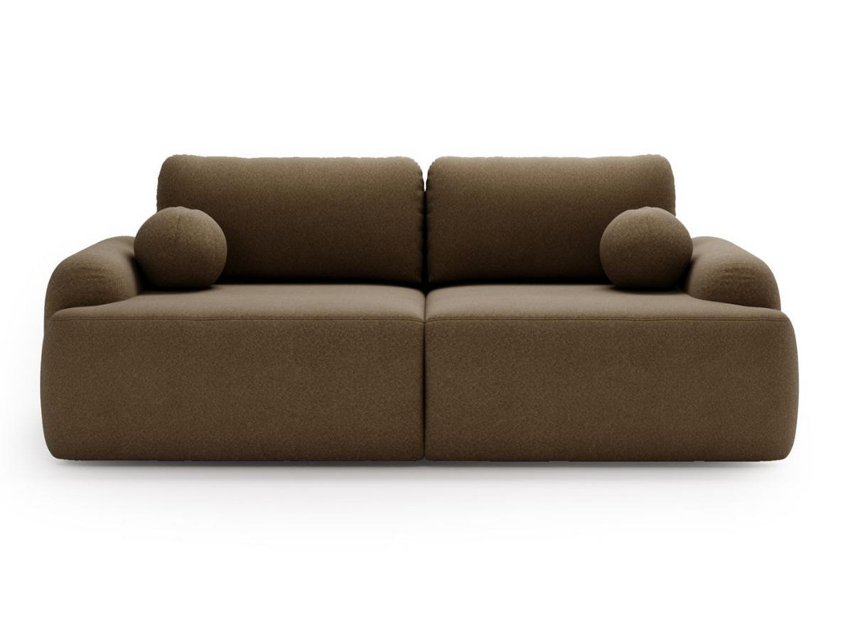 SOFA 260/106/81 Aurio Bouclé-Stoff Braun - Braun, Kunststoff/Textil (260/81/106cm) - Graingold