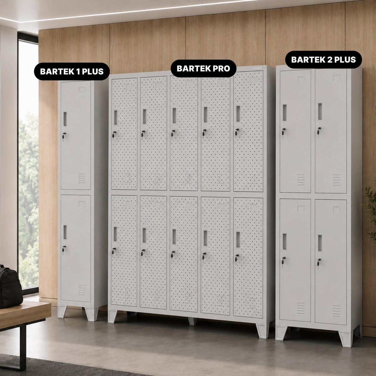 ARBEITSSCHUTZ-KLEIDERSCHRANK BARTEK PRO 172x136x45 cm - Grau, Metall (136/172/45cm) - Jan Nowak