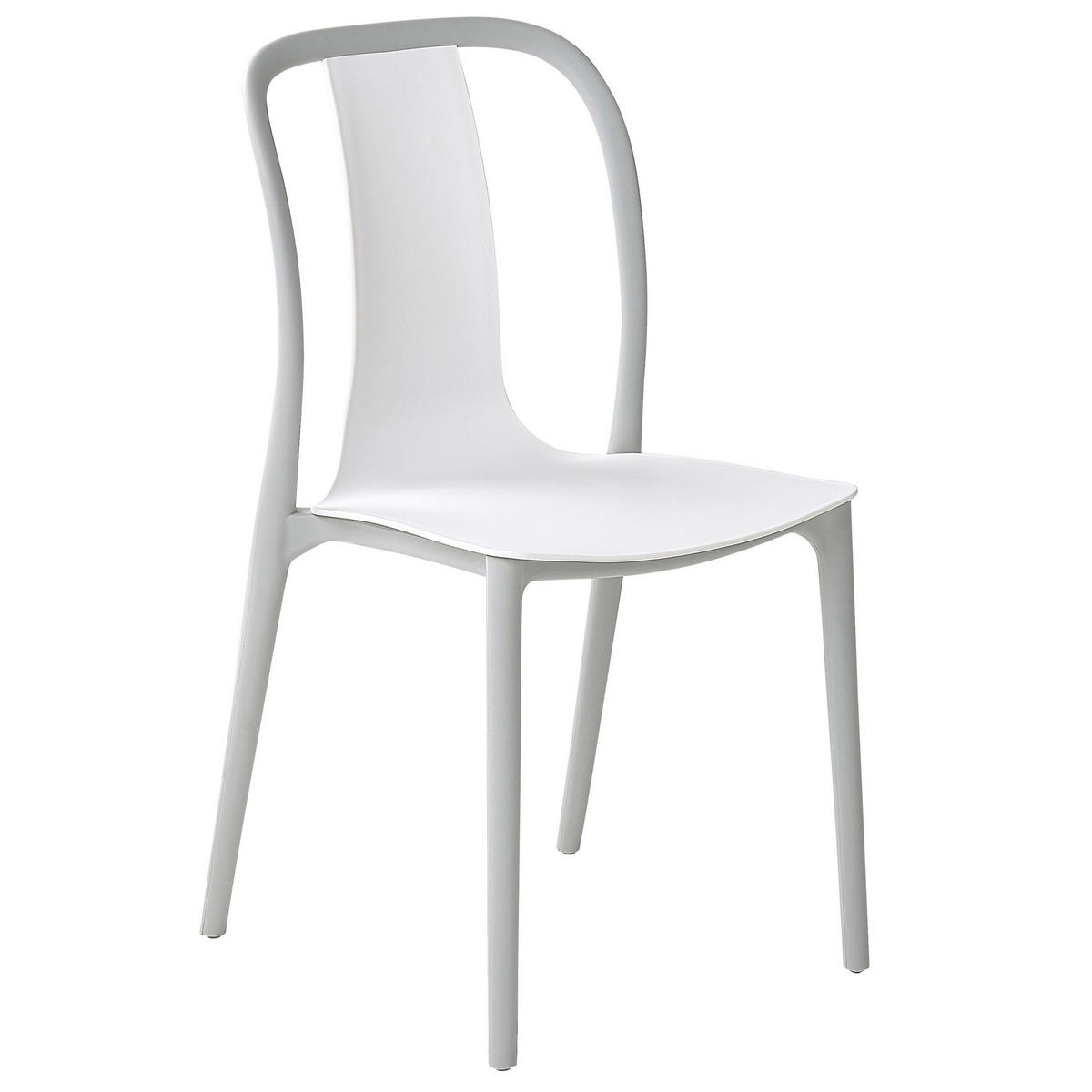 GARTENSTUHL 4er-Set Kunststoff weiß/grau Spezia - Weiß/Grau, Kunststoff (42/89/49cm) - Beliani