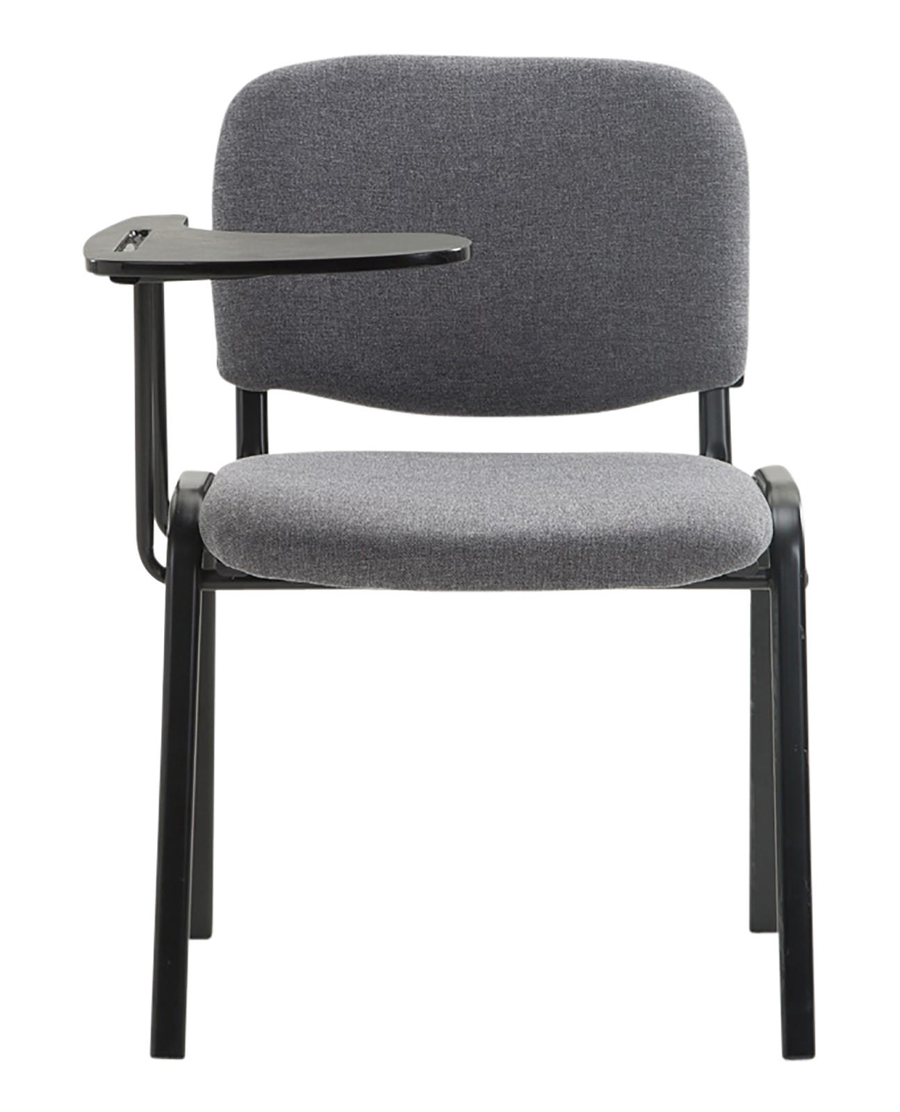 BESUCHERSTUHL 4er Set Stoff grau - Schwarz/Grau, Textil/Metall (53/81/71cm) - CLP