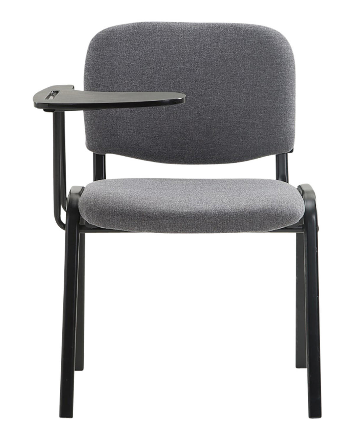 BESUCHERSTUHL 4er Set Stoff grau - Schwarz/Grau, Textil/Metall (53/81/71cm) - CLP