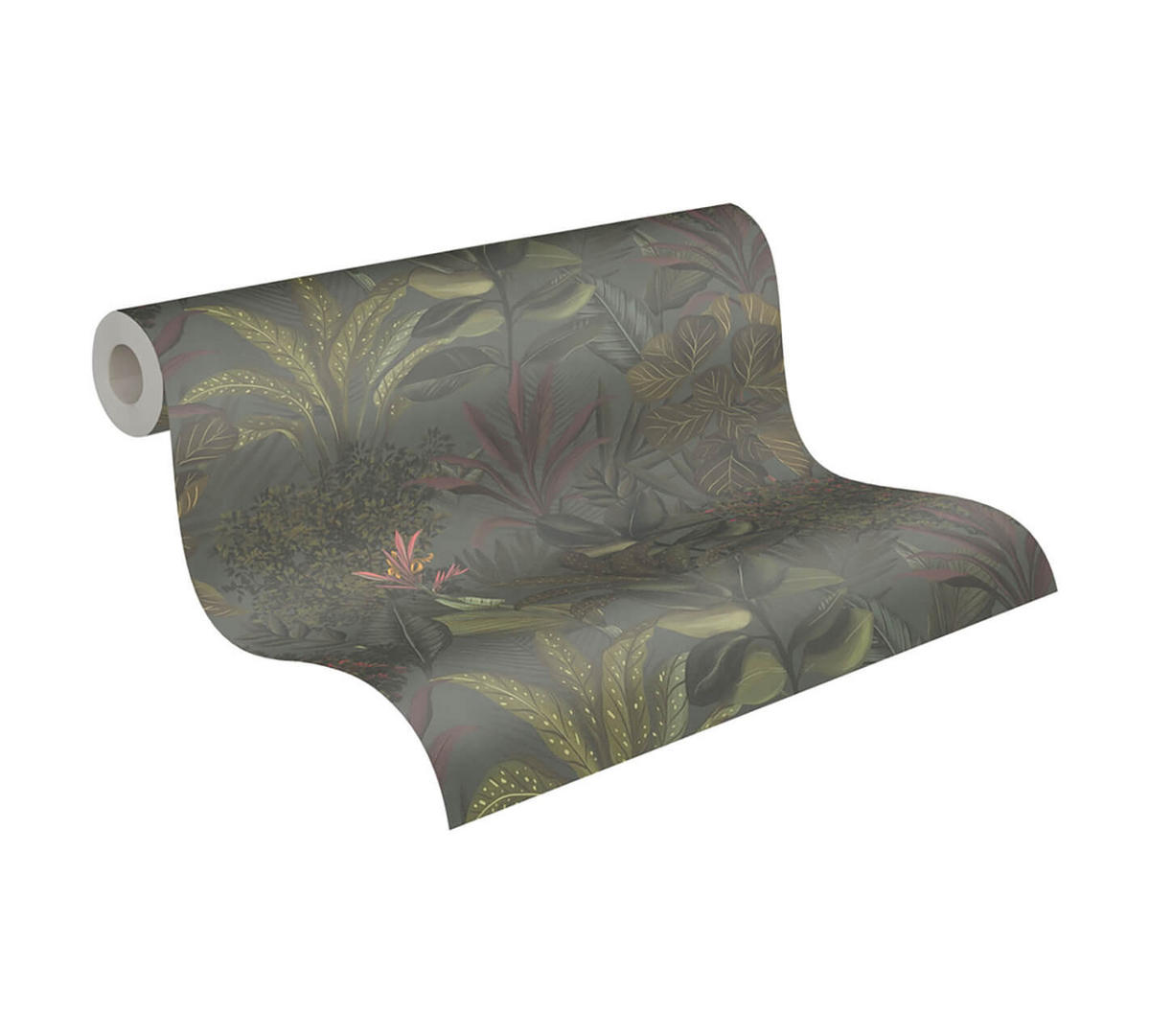 VLIESTAPETE Grün 53/1005 cm - Grau, Textil (53/1cm) - KUNSTLOFT