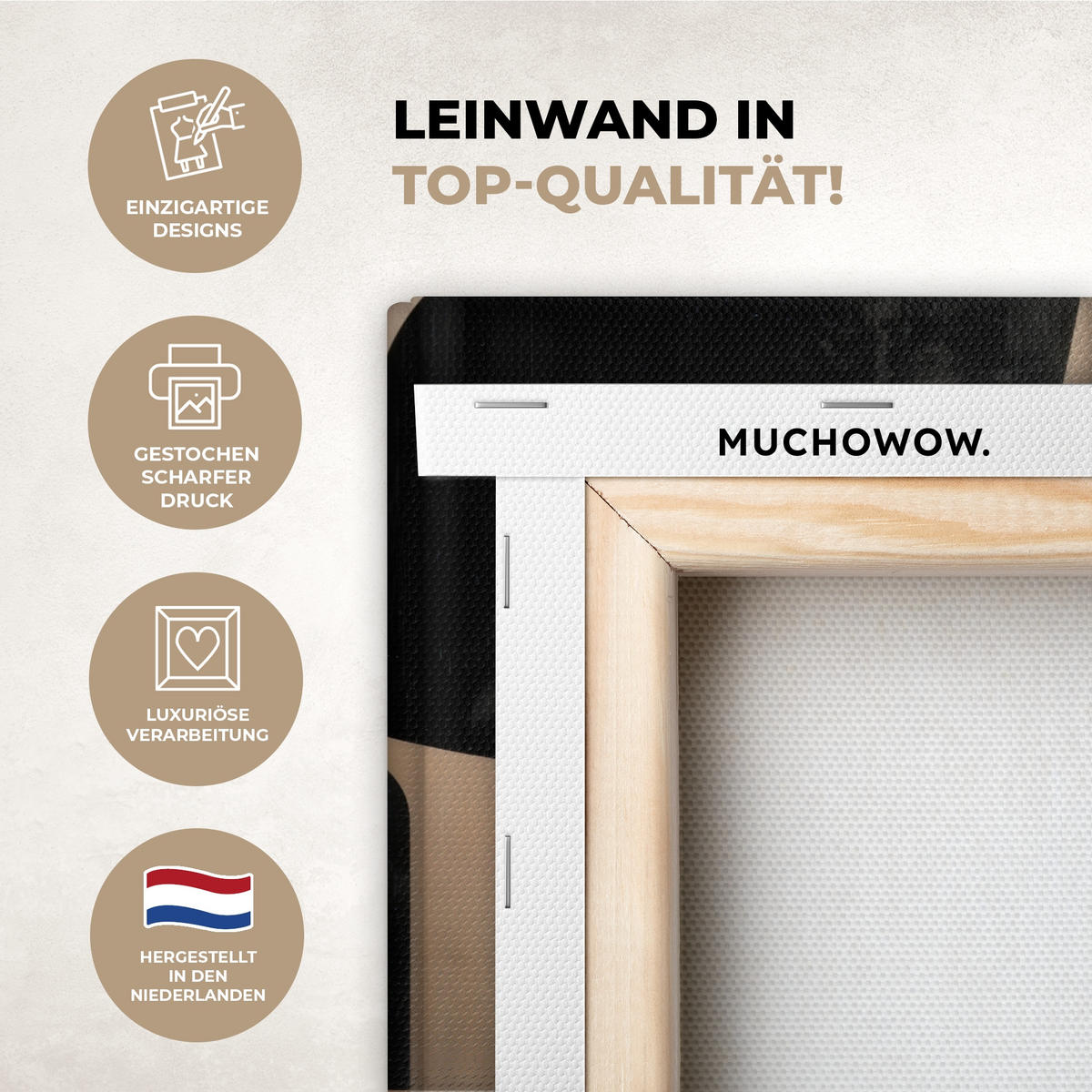 LEINWANDBILD Abstrakt - Flugzeuge - Schwarz - Rund Deko Schlafzimmer 30x20 cm - Beige, Textil (30/20cm) - MuchoWow