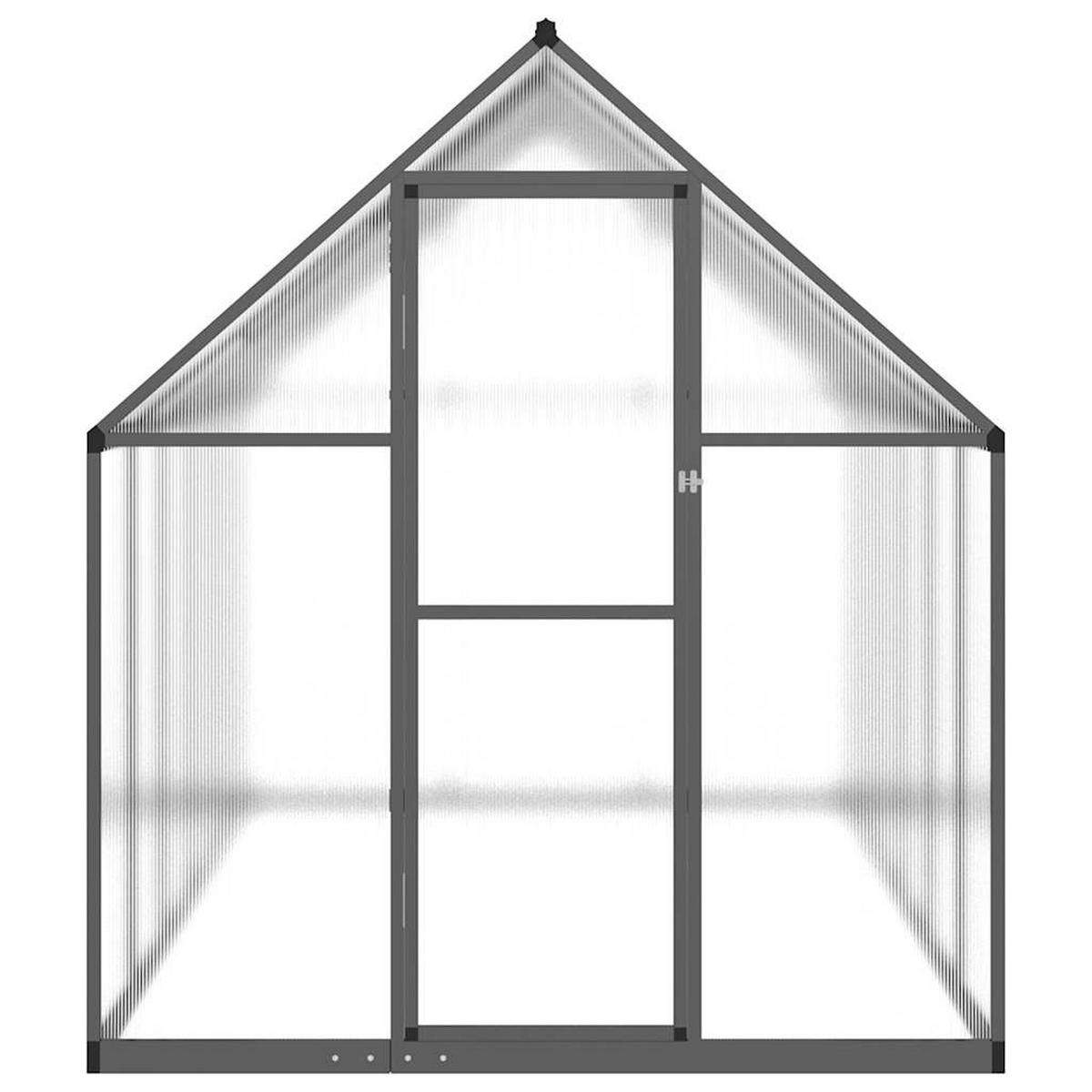 GEWÄCHSHAUS mit Fundamentrahmen Anthrazit 334x169x195 cm Alu - Anthrazit, Metall (169/195/334cm)