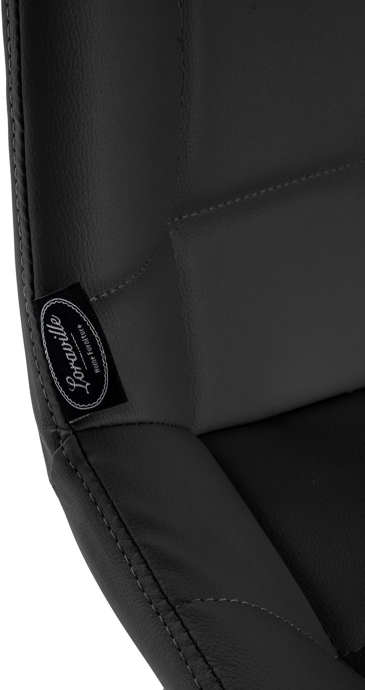 BARHOCKER Visen Kunstleder Schwarz - Schwarz, Leder (49/105/56cm) - DELUKE