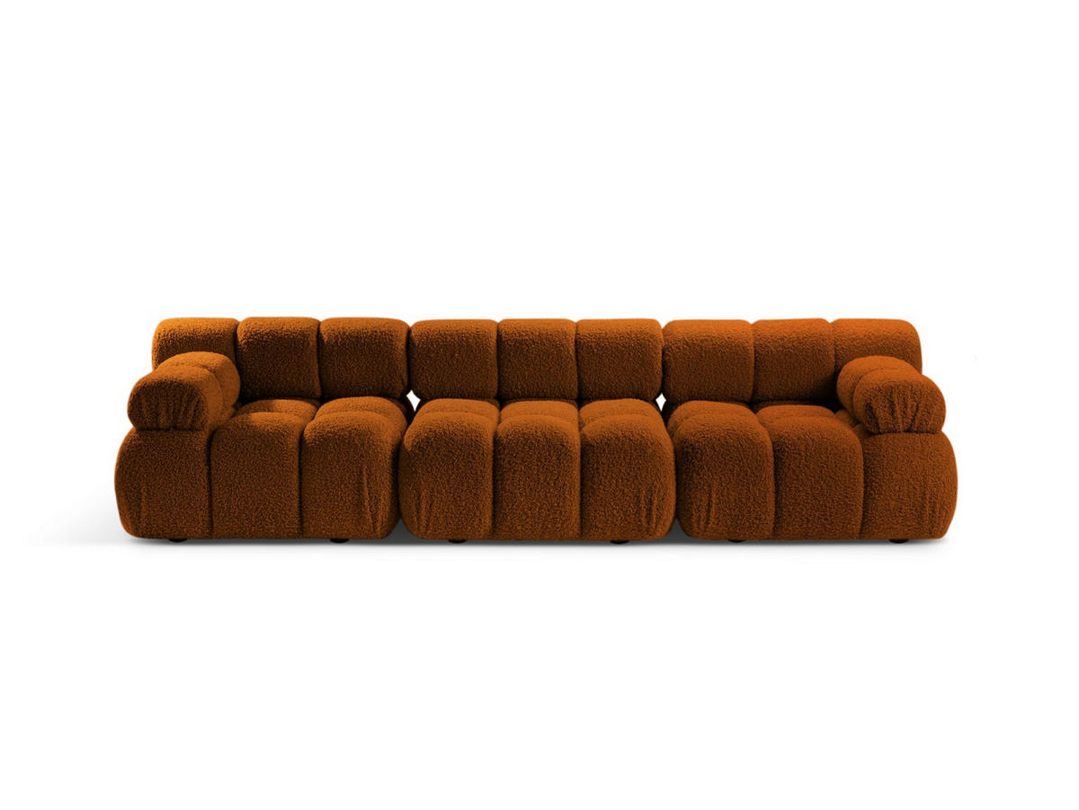 SOFA modular Bellis aus Boucle ziegelrot 3 Sitzplätze - Orange, Textil (94/70/282cm) - Micadoni
