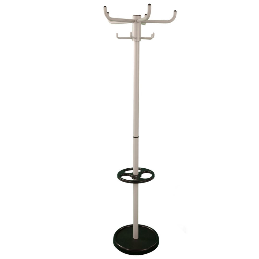 GARDEROBE freistehend & Regenschirmständer Höhe 175 cm & 2x5 Haken Grau - Grau, Metall (55/175/55cm) - PROREGAL